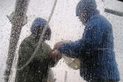 Washing macrozoobenthos in the rain.jpg