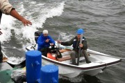 Bela Csanyi and Richerd Niederreiter bringing the core sediment sample.jpg