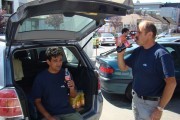 Quenching the thirst while waiting in front of the hotel Osijek2.jpg